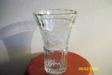 Tall Heavy Vintage Crystal Vase with Frosted Flowers Around The Upper Part