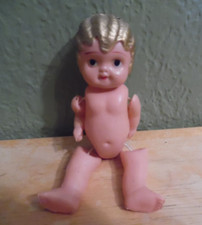 1950'S CELLULOID GIRL DOLL CARNIVAL PRIZE W/HINGED ARMS  LEGS  MOLDED HAIR 4"
