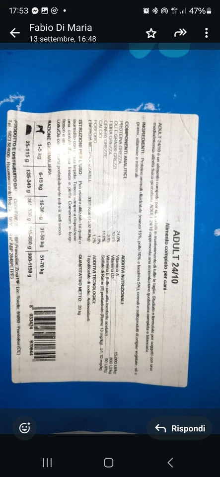 Mangime per cani mantenimento 20kg. Crocchette Croccantini Cani. SCONTI QUANTITÀ - Immagine 2 di 2