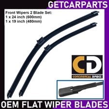 Mercedes-Benz A Class Front Wiper Blade Set 600mm 475mm 24" 19" 2015 Onwards