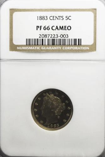 1883 Cents 5c V Liberty Nickel Proof Five Cents NGC PR66 Cameo Uncirculated WC