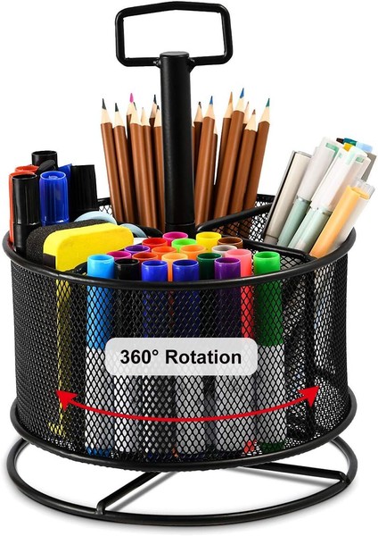 Marbrasse Mesh Schreibtisch Organizer, 360 Grad Drehbarer Multifunktional, Tisch-image