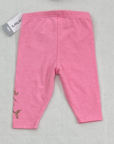 Carter's Baby Girls 2-Pack Mermaid Capri Length Leggings, Pink/White, 18 M, NWT - Picture 3 of 5
