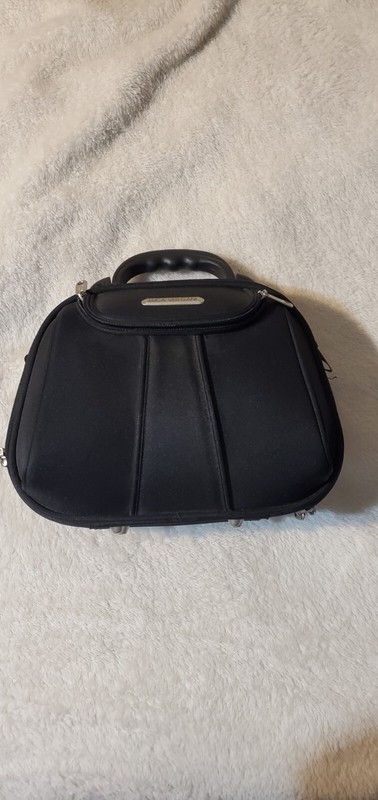 LUCA VERGANI MAKE UP TRAVEL HARDCASE BAG With Strap Black 12x6x9 Approximately
