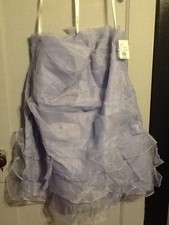 DAVIDS BRIDAL Strapless Drop Waist Tiered Skirt Style F15243 Bluebird Size 24W