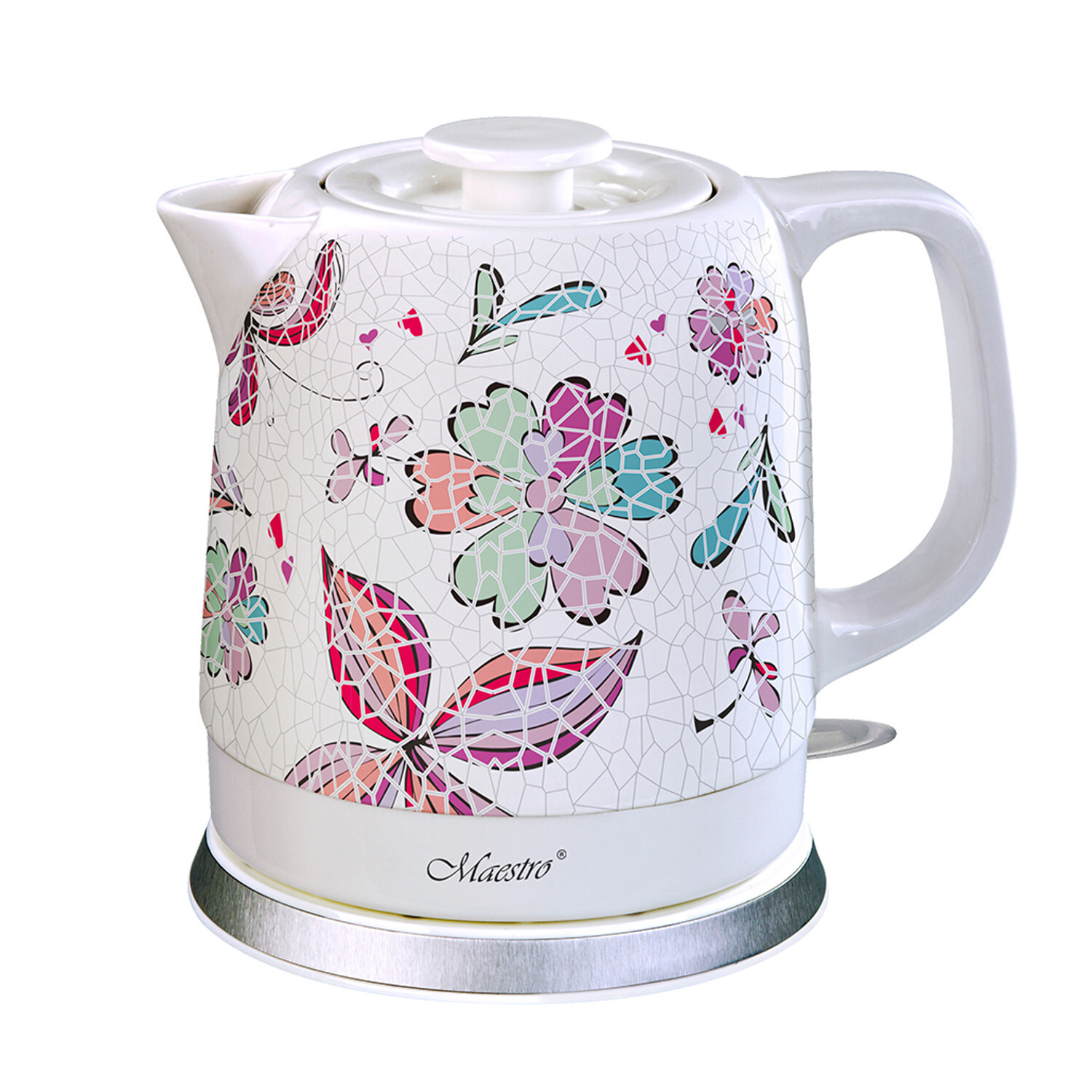 Bollitore Maestro MR068 Ceramica 1500W Design Retrò 1.5 Litri