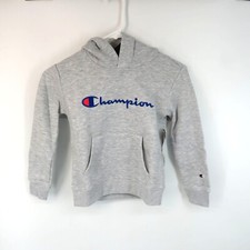 Champion Boys Gray Hoodie Kangaroo Pocket Logo S 6/7 NWT 40