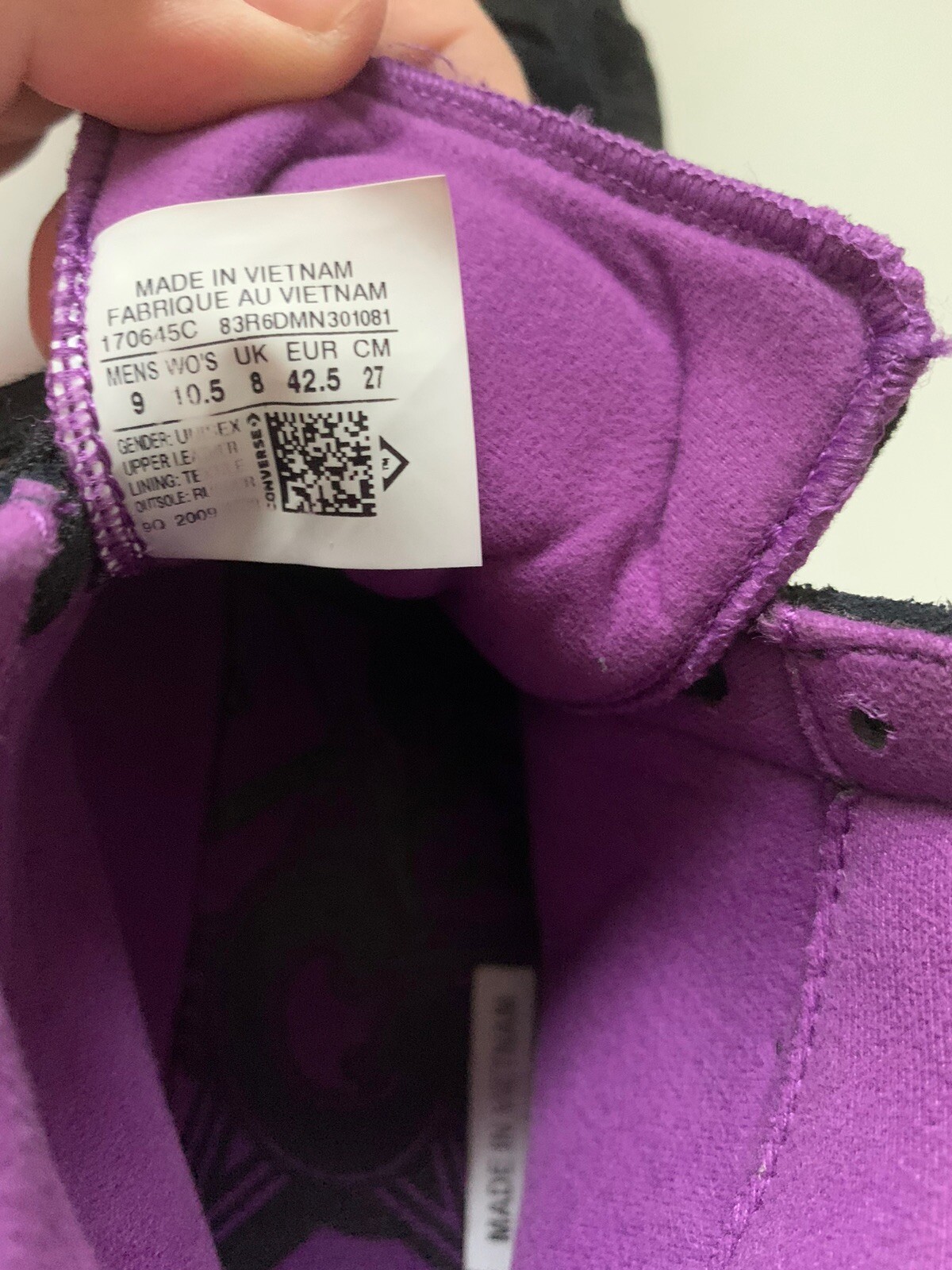 Converse Pro Leather High x Joe Freshgoods Shoes M 9 / W 10.5, Black Purple 2020 thumbnail 6