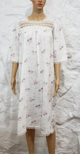 Vintage 90s Christian Dior Nightgown Floral Roses Lace 100 Cotton Sz Medium