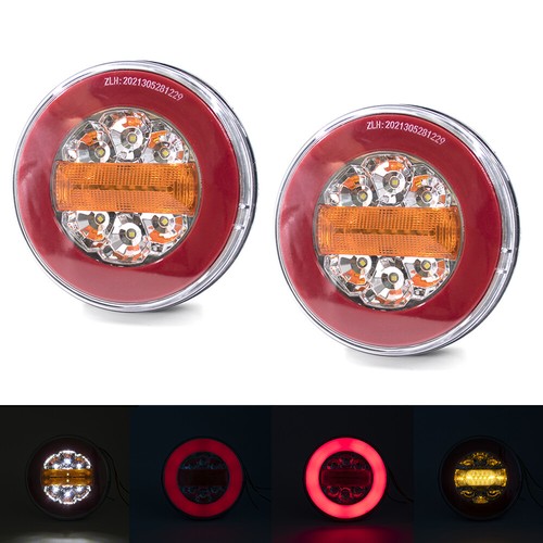 2x 5.5'' Round LED Tail Light Stop Turn Signal Rear Brake Lamp DRL Truck Trailer - Picture 17 of 22