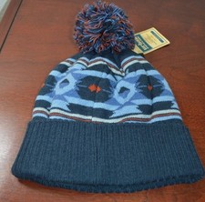 NEW Urban Pipeline Blues/Red Knit Stocking Hat Beanie Cap Pom