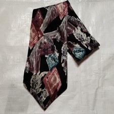 Chez Roffe Men's Black W/ Design Silk Necktie