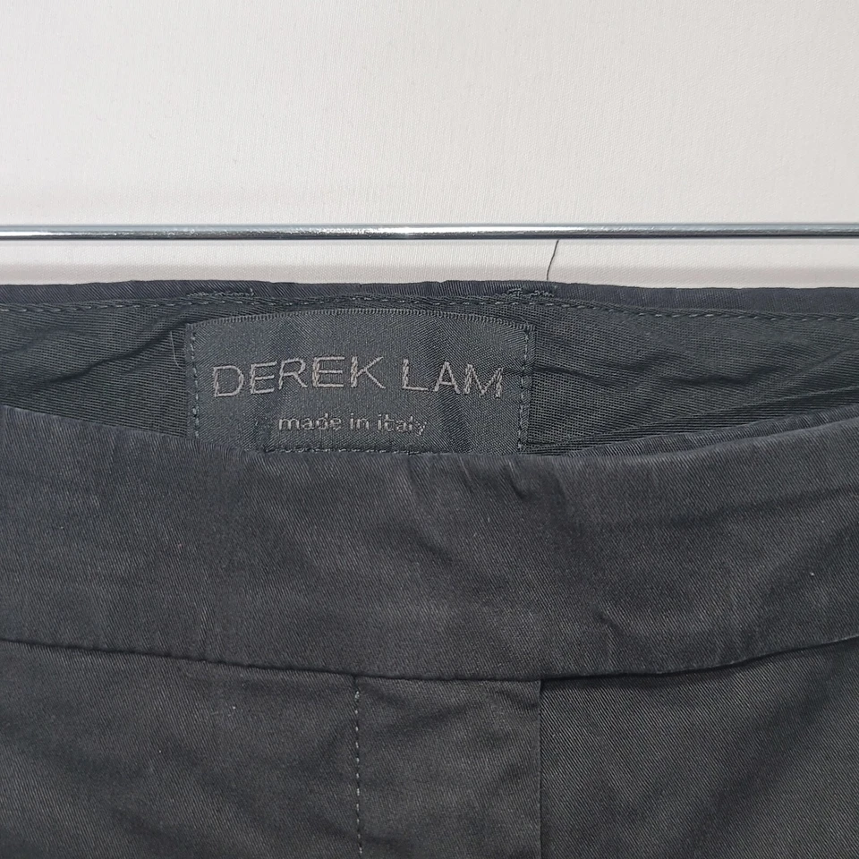  Pantalones de vestir para mujer talla 16 DEREK LAM hechos en Italia de algodón negro tejido Foto 3 de 4