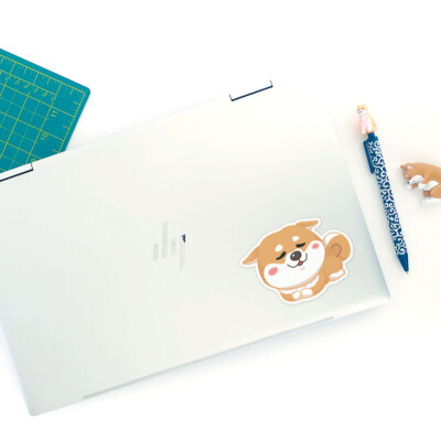 Shiba Inu Catloaf-Sitting w/ Adorable Airplane Ears Die-cut