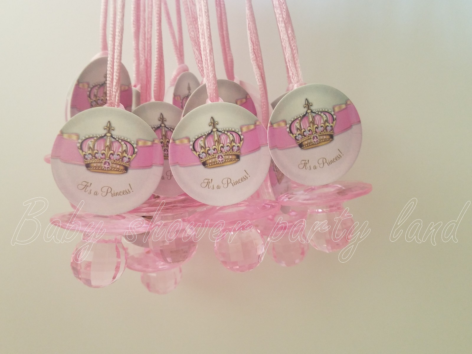 Princess Pacifier Necklace Baby Shower Game Favors 12 PINK Its a Girl