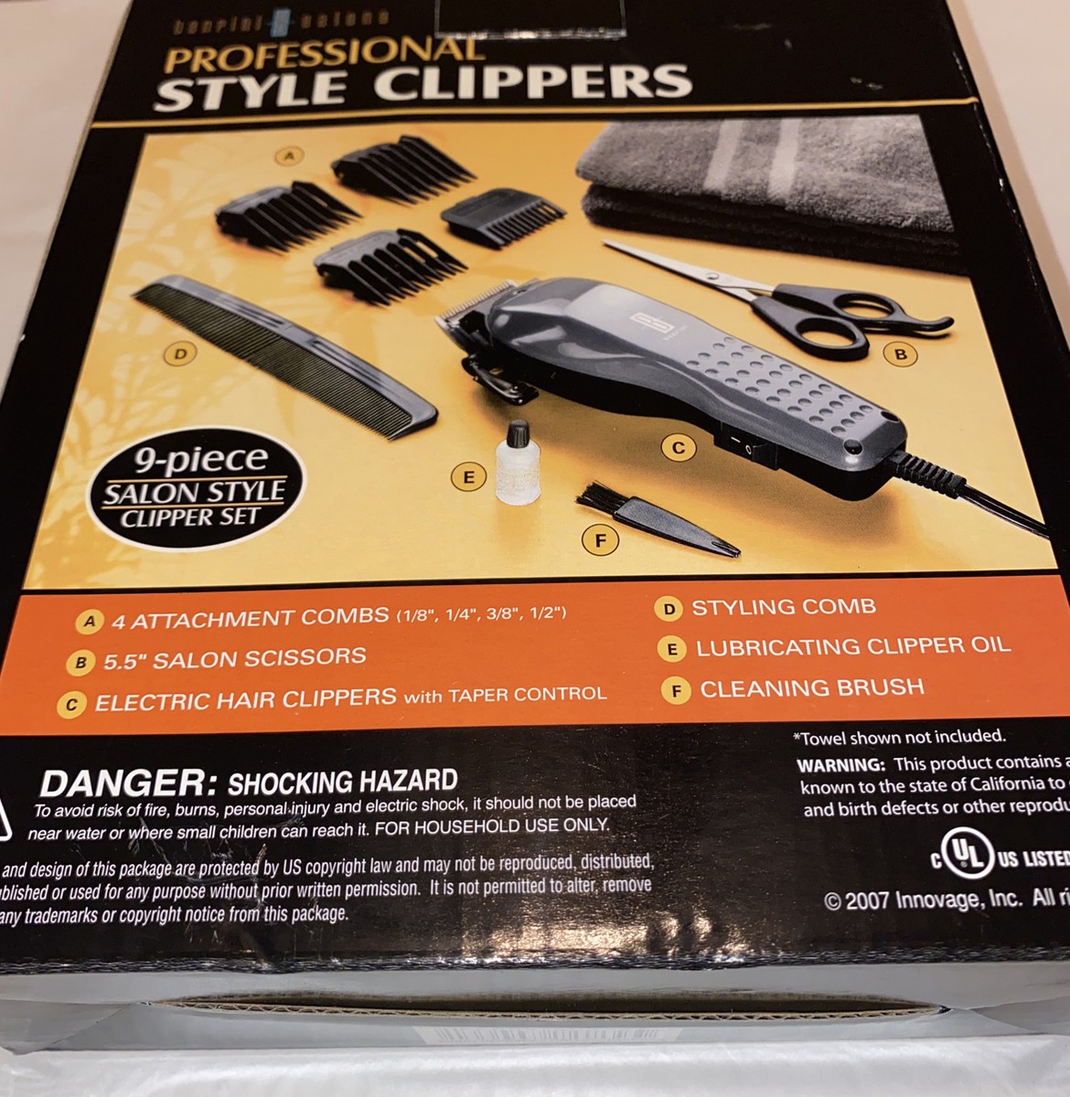 Benfini-B Salons Professional Style Clippers 9 Piece Salon Style