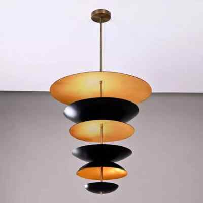 6 Premium Disc Metal Lamp Fountain Ceiling Lamp 24'' wide Pendant Modern Light