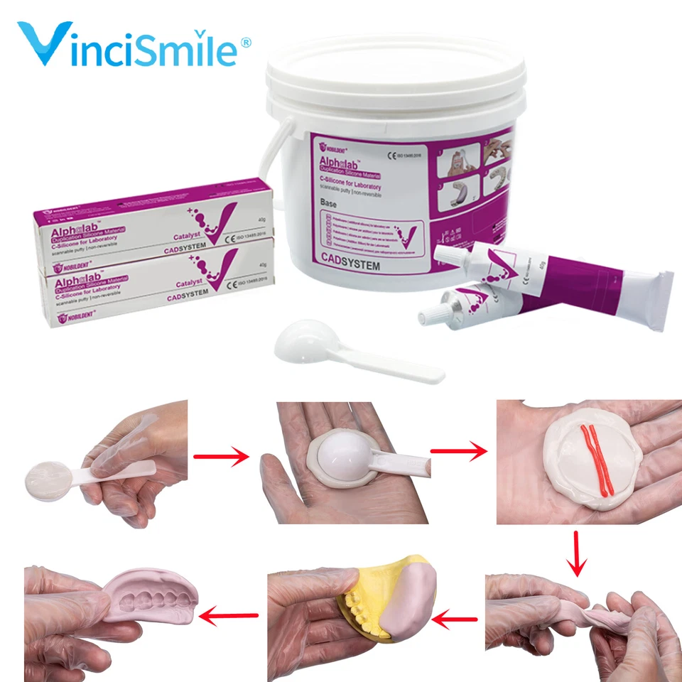 VINCISMILE Dental Automix Flexible C-Silicone-Based for Gingival Mask Duplication Silicone