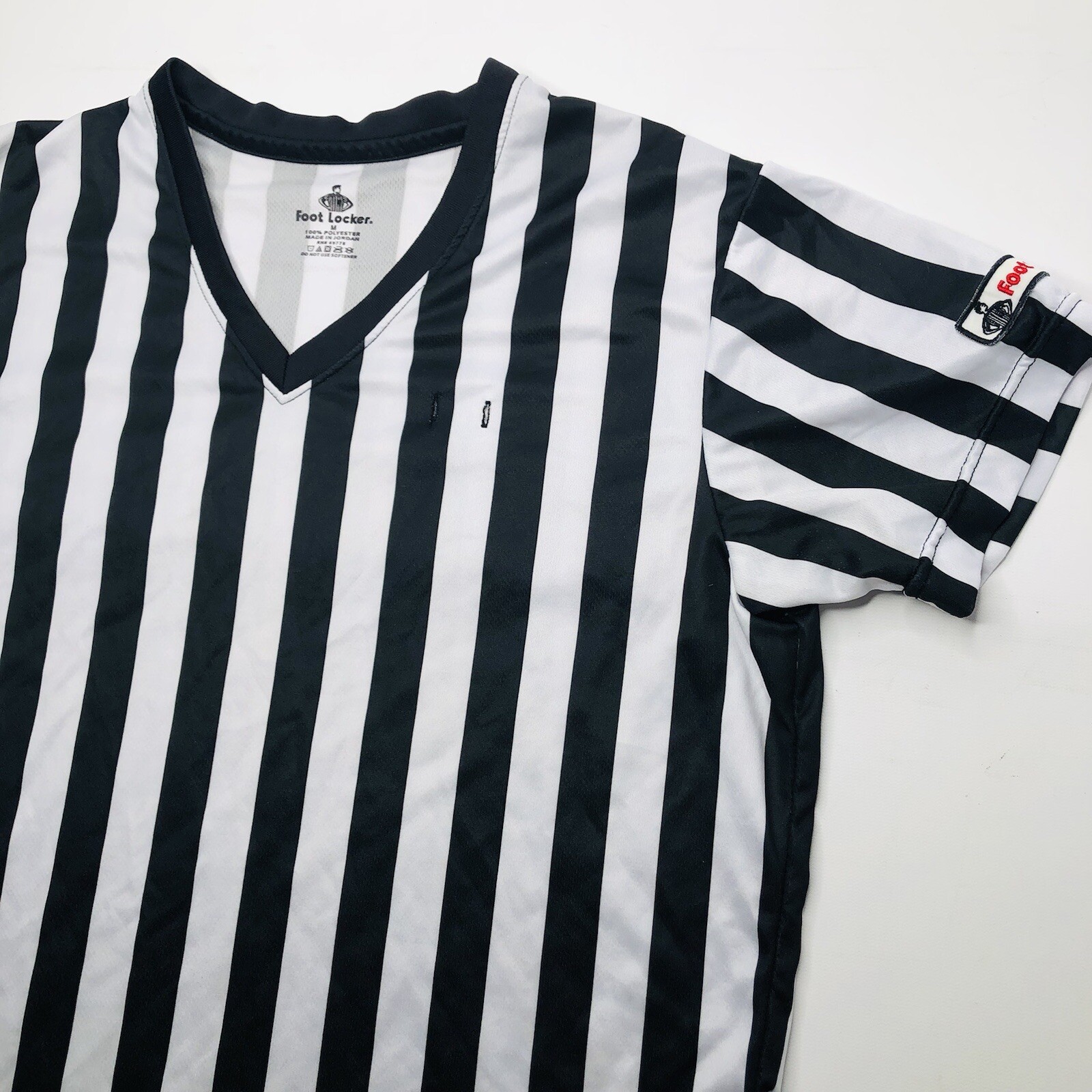 Foot Locker Uniform Referee Style Top Striped Black W… Gem