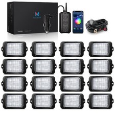 16 Pods RGBW LED Rock Lights Wireless Underbody Neon Lights for Truck UTV RZR RV