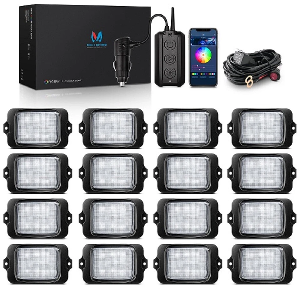 Luces de roca LED RGBW extensibles C3, 4-24 cápsulas control inalámbrico luces inferiores Foto 2 de 4