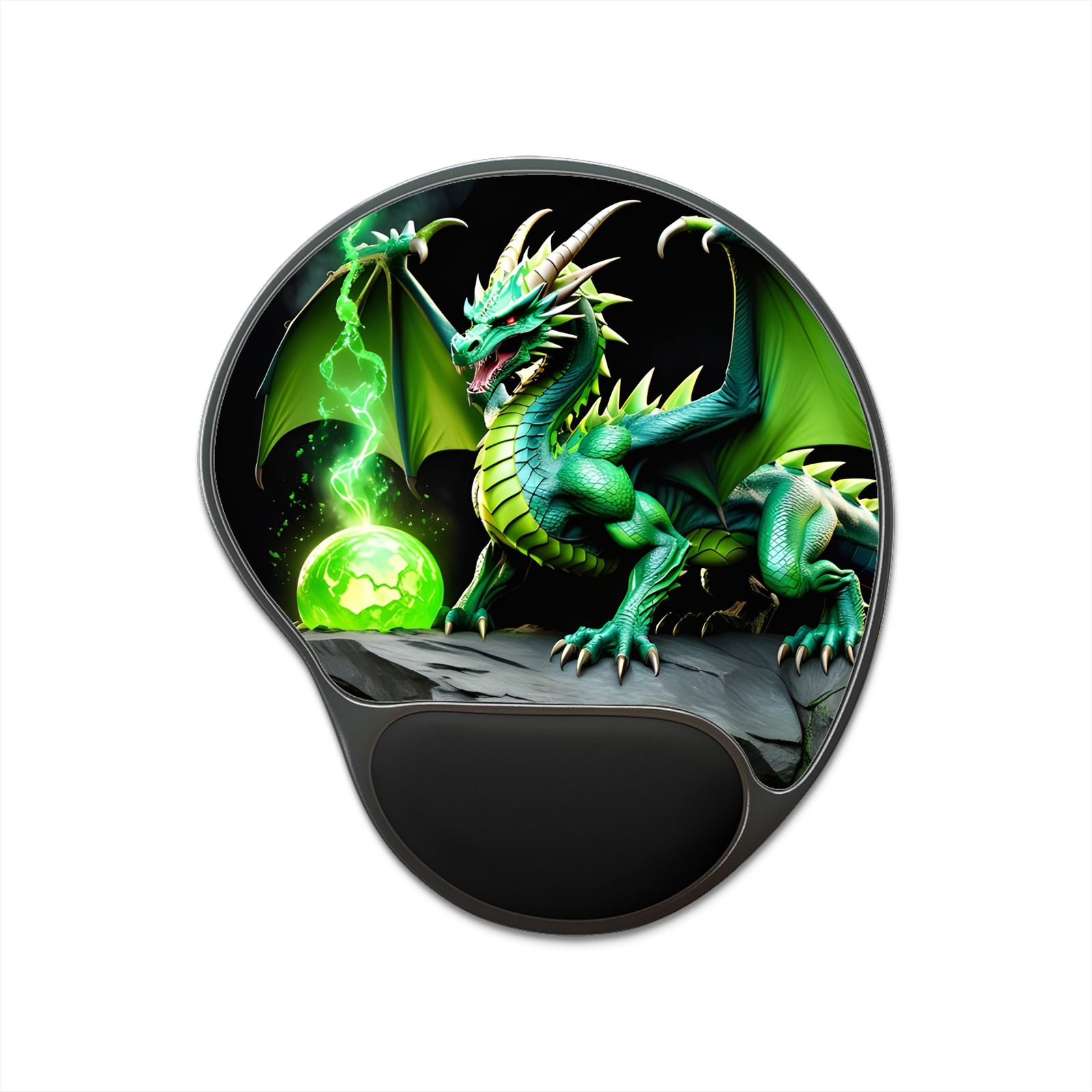 Dragon-Print Mouse Pad with Wrist Rest for Work & Gaming-image