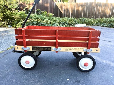 red wagons with wooden sides
