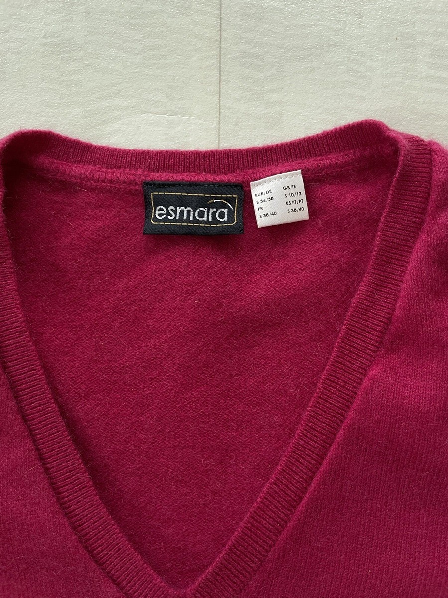 Esmara Women Cyclamen 100% Cashmere Jumper Blouse Size 36/S UK8