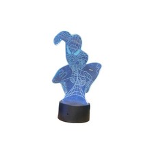 3D LED Spiderman Desk/Night Lamp. 15 Color Remote Control