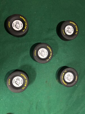 (5) GOODYEAR EAGLE RUBBER TIRE ASHTRAYS WITH COMPARTMENT