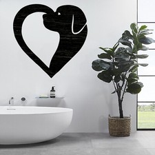 Dog in Heart cut out, Wood plaque sign,wood Crafts,Craft supply, home decor