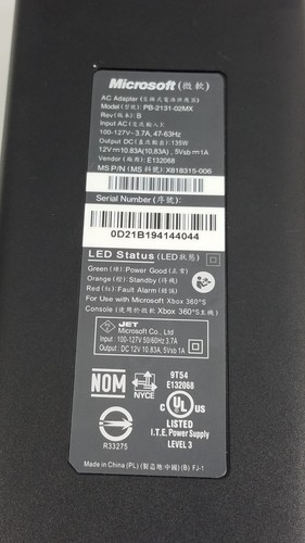 Genuine OEM Microsoft Xbox 360 Slim S Power Supply AC Adapter PB-2131-02MX 135W - Picture 3 of 4