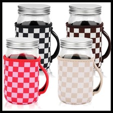 Reusable 32oz Mason Jar Sleeves - Soft Neoprene with Handle for Easy Drinking