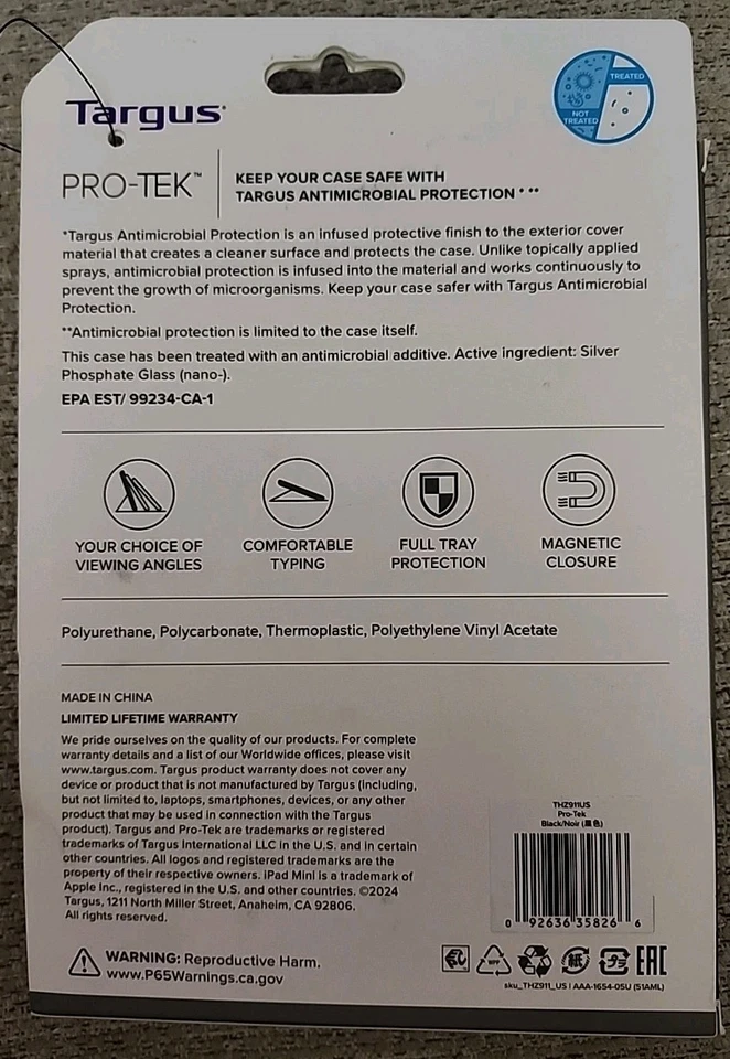 Targus Pro-Tek Case for iPad Mini (A17 Pro and 6th Gen.) 8.3-inch, Black - Image 2 of 4