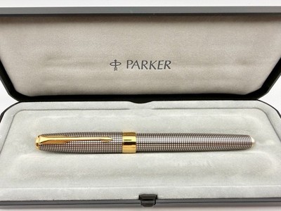 PARKER SONNET STERLING SILVER CISELE FOUNTAIN PEN M 18K