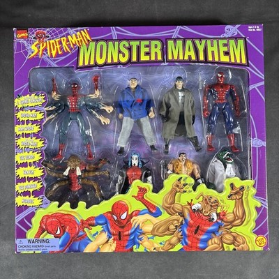 MONSTER MAYHEM SPIDER-MAN ACTION FIGURE 8 PACK ANIMATED TOYBIZ VINTAGE NEW