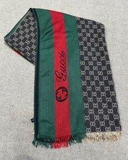 Gucci scarf shawl muffler 65 Cashmere 35 Silk Made In France GG Logo