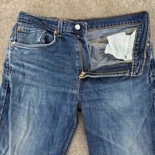 Levi's 505 Jeans Mens 34x32 Blue Dark Wash Regular Fit Straight Leg Modern