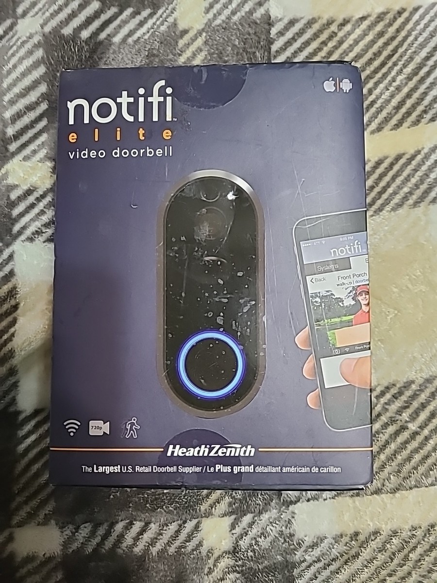 New Heath Zenith Elite Notifi Video Doorbell Wired Wifi Black Model  SL-3012-00