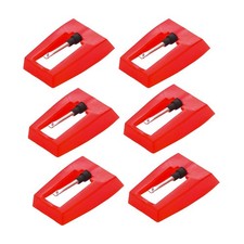 6 Pack Record Player Needle, Diamond Replacement Stylus Needle for 6, Red