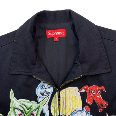 Mens M Supreme X Daniel Johnston Black Embroidered Full Zip Work