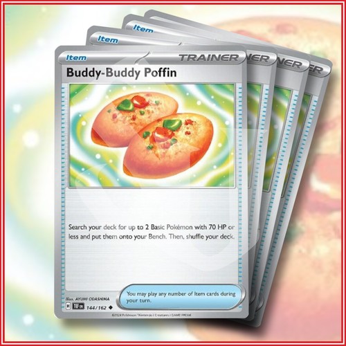 Pokémon TCG Buddy-Buddy Poffin 144/162 x4 Scarlet & Violet TEF