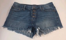 Lucky Brand Women's 10/30 The Cut Off Button Fly Denim Shorts Distressed