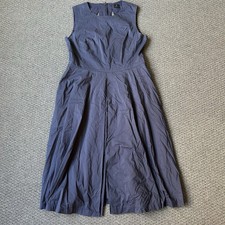 David Lawrence Navy Sleeveless Midi Dress Size AU 14 Fit Flare Work Office