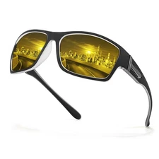 Night Vision Driving Glasses for Men, Polorized UV400 Protection Nighttime Re...