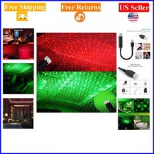 USB Star Night Light 2pc, Car Room Star Projector, Green Red