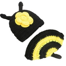 Cotton Newborn Baby Crochet Knit Hat Pants Photo Tool Prop Outfits Bee