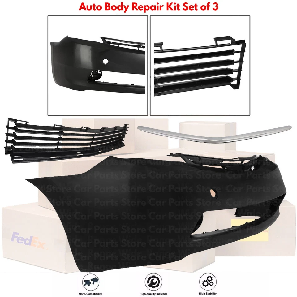 Front Bumper Cover Fascia & Lower Grille Kit For 2004-2009 Toyota Prius Foto 2 de 4