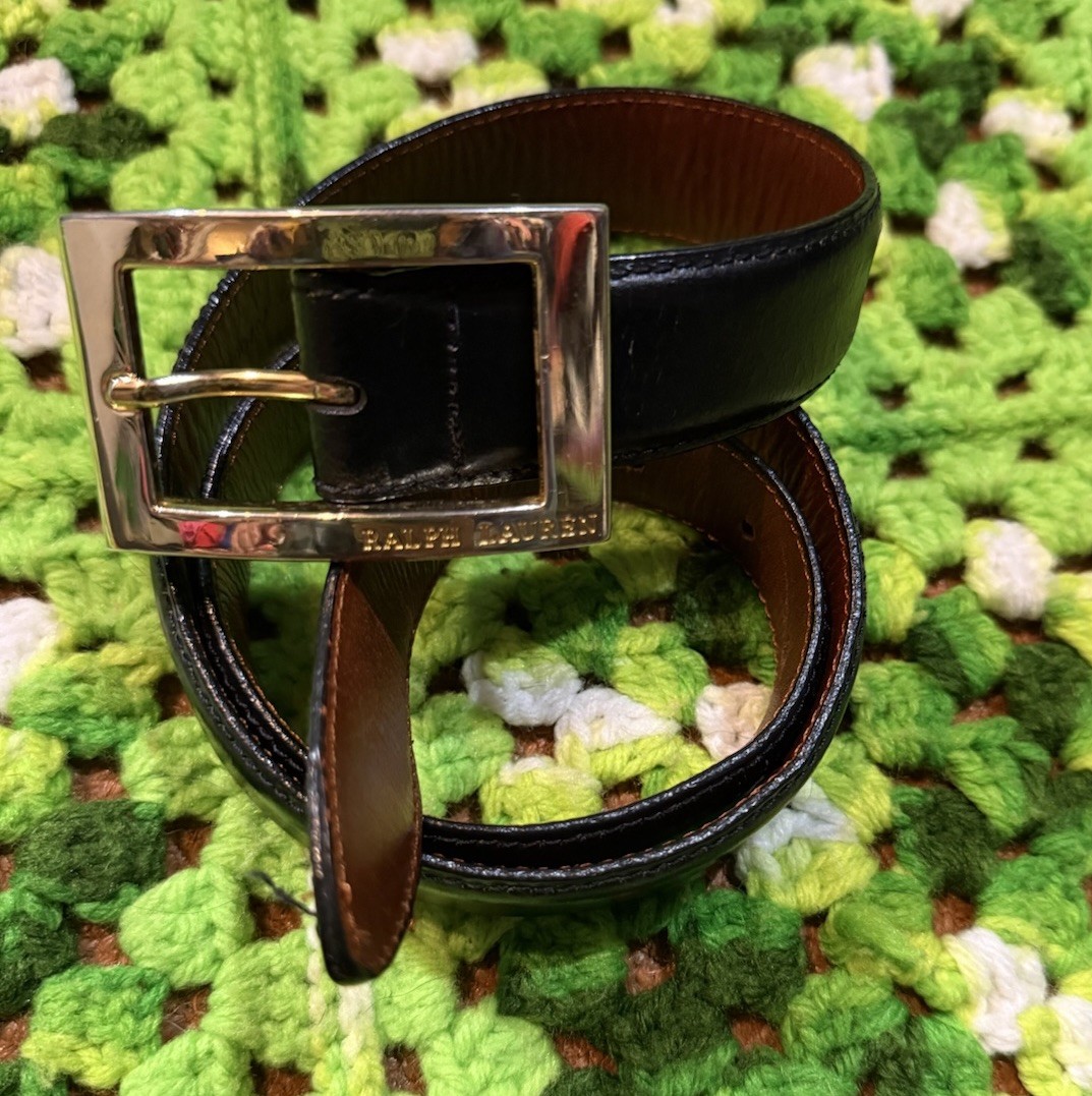 chinese dress ladies The Stallion: Black Stitched Italian Leather Full Grain Leather Belt 1.25