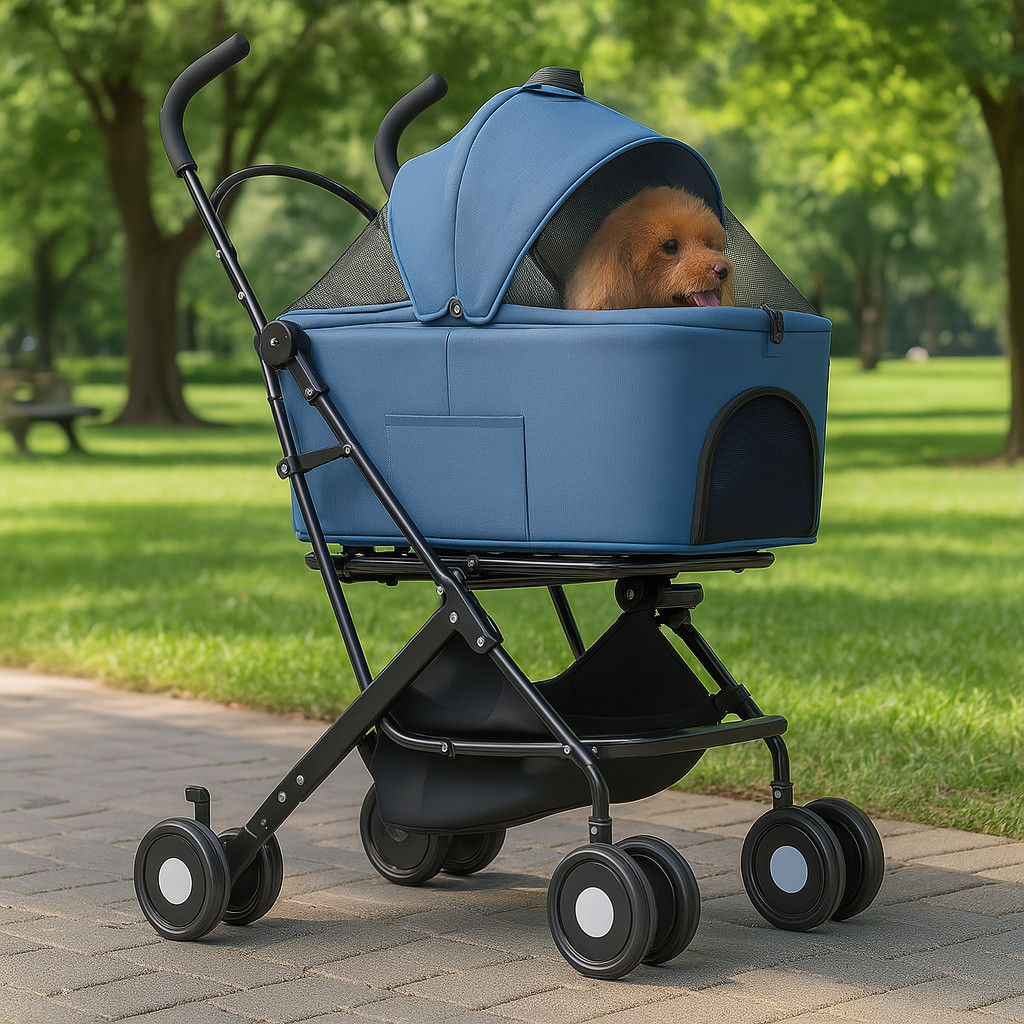 Passeggino Cani e Gatti 2in1 Trasportino Rimovibile Struttura Pieghevole Robusta